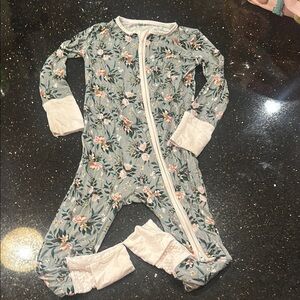 Bamboo Floral Baby Onesie with Zipper